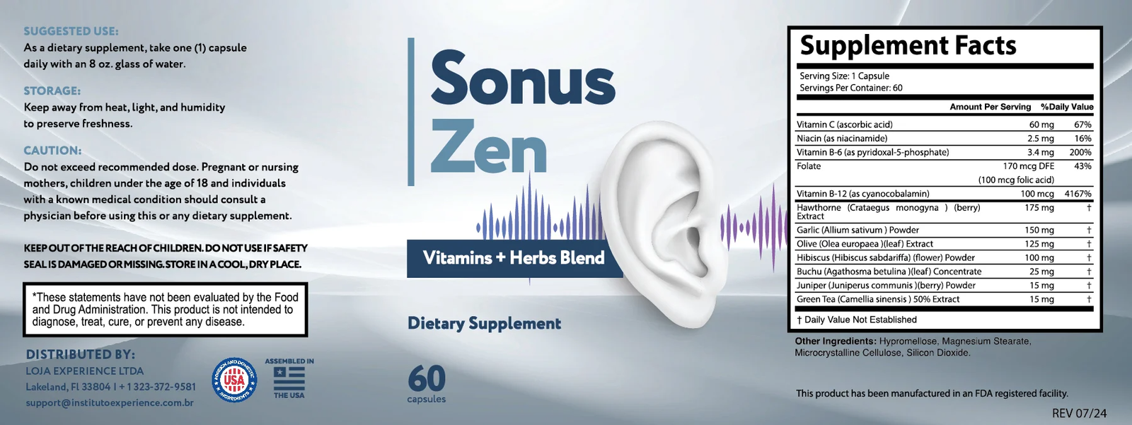 SonusZen Ingredients